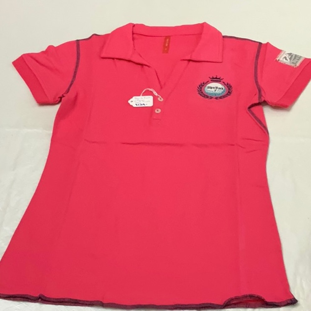 Alp-n-Rock v-neck collared Golf shirt- Punch (pink)